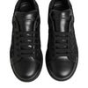 Dolce & Gabbana Black Floral Lace Low Top Sneakers Shoes