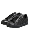 Dolce & Gabbana Black Floral Lace Low Top Sneakers Shoes