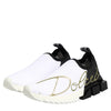 Dolce & Gabbana White Black Low Top Sorrento Sneakers Shoes