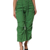 Dolce & Gabbana Green Cotton High Waist Cargo Trouser Pants