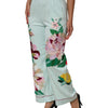 Dolce & Gabbana Green Floral Garterized Straight Pajama Pants