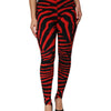 Dolce & Gabbana Black Red Nylon Logo Waisted Leggings Pants