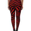 Dolce & Gabbana Black Red Nylon Logo Waisted Leggings Pants