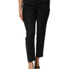 Dolce & Gabbana Black Polyester Tapered Women Trouser Pants