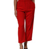 Dolce & Gabbana Red HighWaist Straight Women Trouser Pants