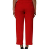 Dolce & Gabbana Red HighWaist Straight Women Trouser Pants