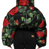 Dolce & Gabbana Multicolor Floral Puffer Coat Full Zip Jacket