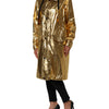 Dolce & Gabbana Gold Hooded Long Sleeves Trench Coat Jacket