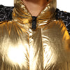Dolce & Gabbana Gold Hooded Puffer Quilted Full Zip Jacket