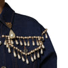 Dolce & Gabbana Blue Cotton Denim Crystal Embellished Jacket