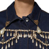 Dolce & Gabbana Blue Cotton Denim Crystal Embellished Jacket