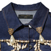 Dolce & Gabbana Blue Cotton Denim Crystal Embellished Jacket