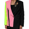 Dolce & Gabbana Multicolor Patchwork Embellished Coat Jacket