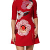 Dolce & Gabbana Red Lace Floral Applique A-line Mini Dress