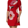 Dolce & Gabbana Red Lace Floral Applique A-line Mini Dress