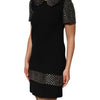 Dolce & Gabbana Black Crystal Embellished Collared Mini Dress