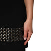 Dolce & Gabbana Black Crystal Embellished Collared Mini Dress