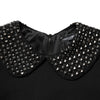 Dolce & Gabbana Black Crystal Embellished Collared Mini Dress