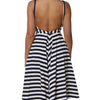 Dolce & Gabbana Blue White Striped Embroidered A-line Dress