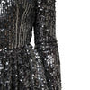 Dolce & Gabbana Black Sequined Long Sleeves Midi A-line  Dress