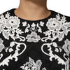 Dolce & Gabbana Black Lace Trim Short Sleeves A-line Dress