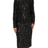 Dolce & Gabbana Black Sequin Bouclé Tweed Sheath Dress