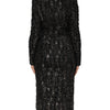 Dolce & Gabbana Black Sequin Bouclé Tweed Sheath Dress