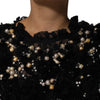 Dolce & Gabbana Black Viscose Pearl Embellishment Shift Dress