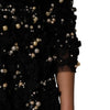 Dolce & Gabbana Black Viscose Pearl Embellishment Shift Dress
