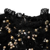Dolce & Gabbana Black Viscose Pearl Embellishment Shift Dress