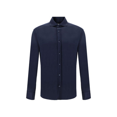 Blaues Seidenhemd von Brunello Cucinelli