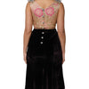 Dolce & Gabbana Black Velvet Flower Embellishment Aline Dress