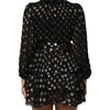 Dolce & Gabbana Black Gold Polka Dot Silk Brocade Mini Dress