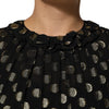 Dolce & Gabbana Black Gold Polka Dot Silk Brocade Mini Dress