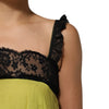 Dolce & Gabbana Yellow Black Babydoll Chemise Lingerie Dress