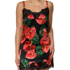 Dolce & Gabbana Black Floral Lace Trim Chemise Lingerie Dress