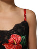 Dolce & Gabbana Black Floral Lace Trim Chemise Lingerie Dress