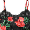 Dolce & Gabbana Black Floral Lace Trim Chemise Lingerie Dress