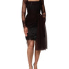 Dolce & Gabbana Black Lace Trim Long Sleeve Sheath Mini Dress