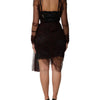 Dolce & Gabbana Black Lace Trim Long Sleeve Sheath Mini Dress