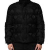 Dolce & Gabbana Black Jacquard Quilted Puffer Bomber Jacket