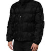 Dolce & Gabbana Black Jacquard Quilted Puffer Bomber Jacket