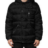 Dolce & Gabbana Black Jacquard Quilted Puffer Hooded Jacket