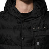 Dolce & Gabbana Black Jacquard Quilted Puffer Hooded Jacket