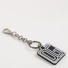 Dolce & Gabbana Black White DG Rubber Logo Silver Men Keychain Keyring