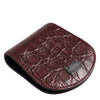 Dolce & Gabbana Burgundy Exotic Skin Coin Condom Case Holder Pocket Wallet