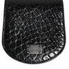 Dolce & Gabbana Black Exotic Skin Coin Condom Case Holder Pocket Wallet
