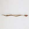 Dolce & Gabbana Gold Brass Red Crystal Spilla Serpente Mens Brooch Pin