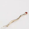 Dolce & Gabbana Gold Brass Red Crystal Spilla Serpente Mens Brooch Pin