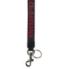 Dolce & Gabbana Black Red DG Logo Polyester Silver Men Keychain Keyring